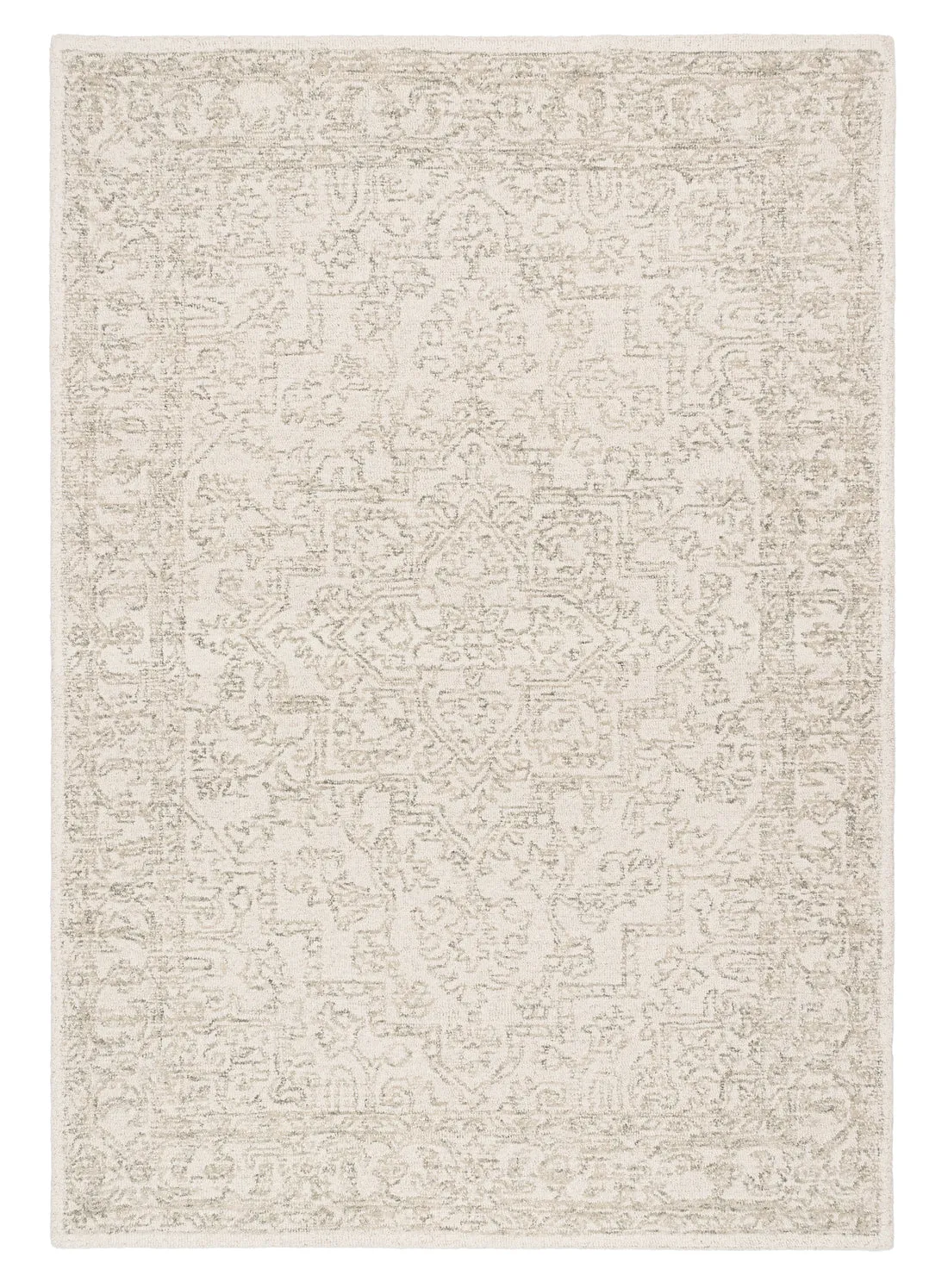 Keena Ivory Gray Medallion Tufted Wool Rugmodern color block patchwork rug