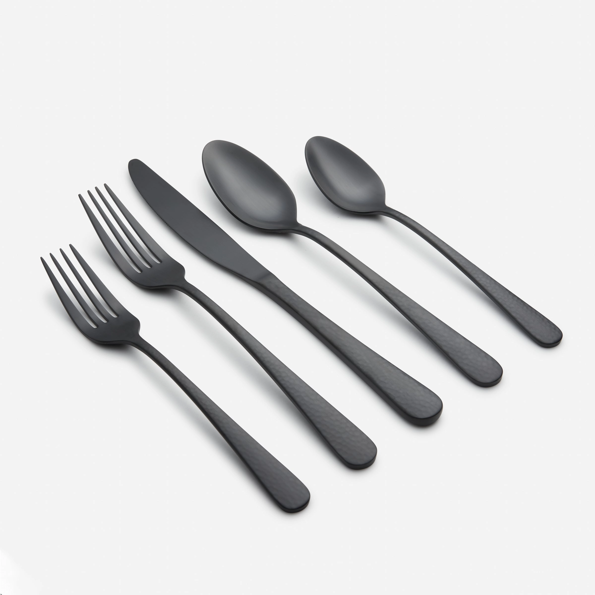 Keene Black Satin 20 Piece Flatware Seteco-friendly bamboo fiber tableware set 