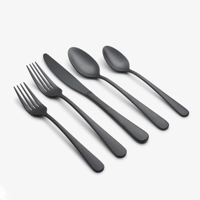 Keene Black Satin 20 Piece Flatware Seteco-friendly bamboo fiber tableware set 
