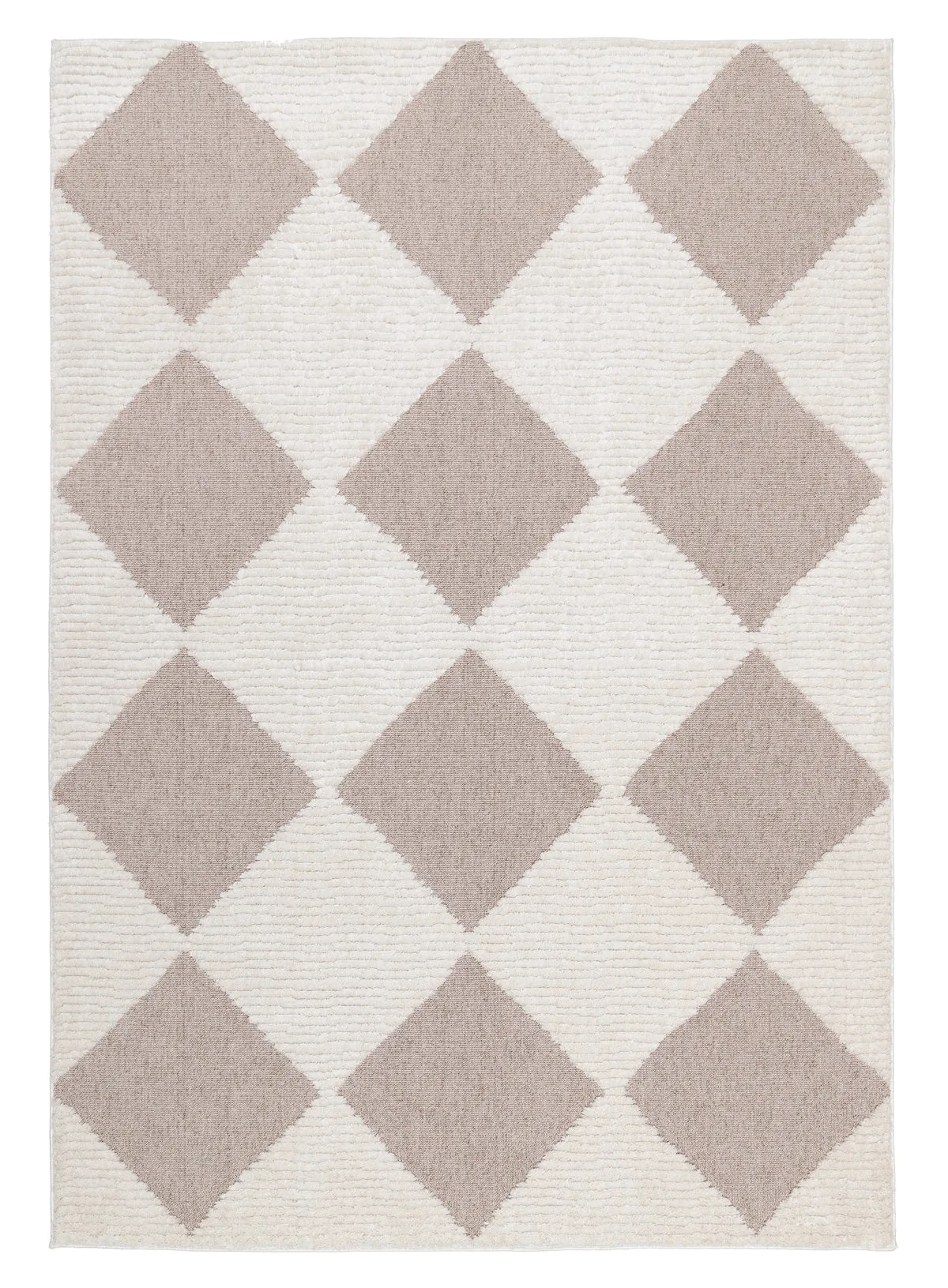 Kelsey Ivory and Beige Checkered Rug *NO RETURNS UNLESS FAULTYmodern color block patchwork rug