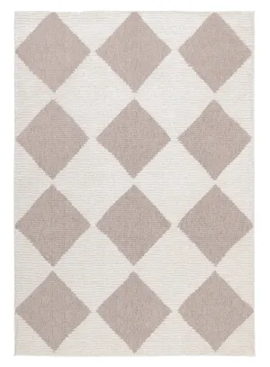Kelsey Ivory and Beige Checkered Rug *NO RETURNS UNLESS FAULTYmodern color block patchwork rug