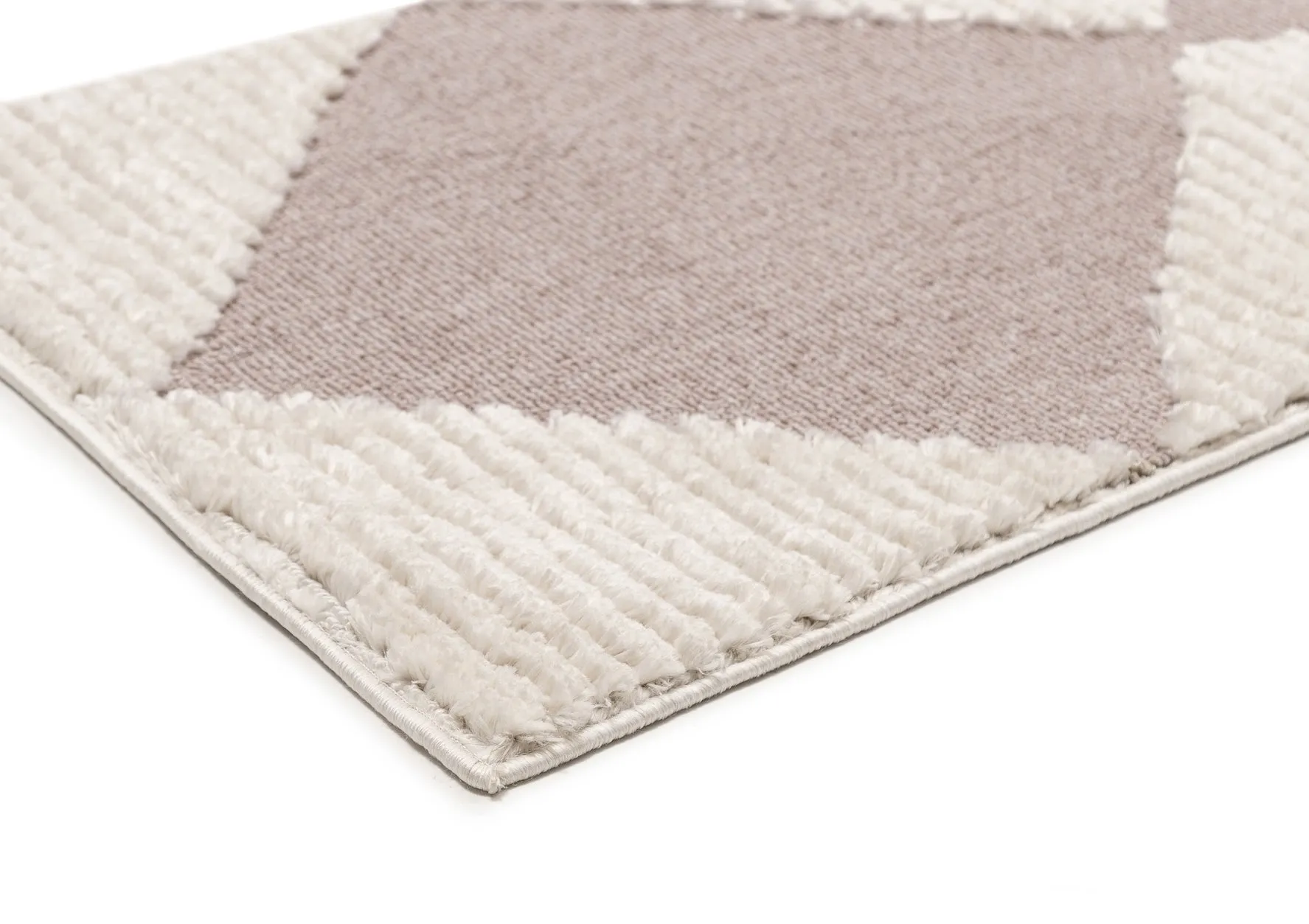Kelsey Ivory and Beige Checkered Runner Rug