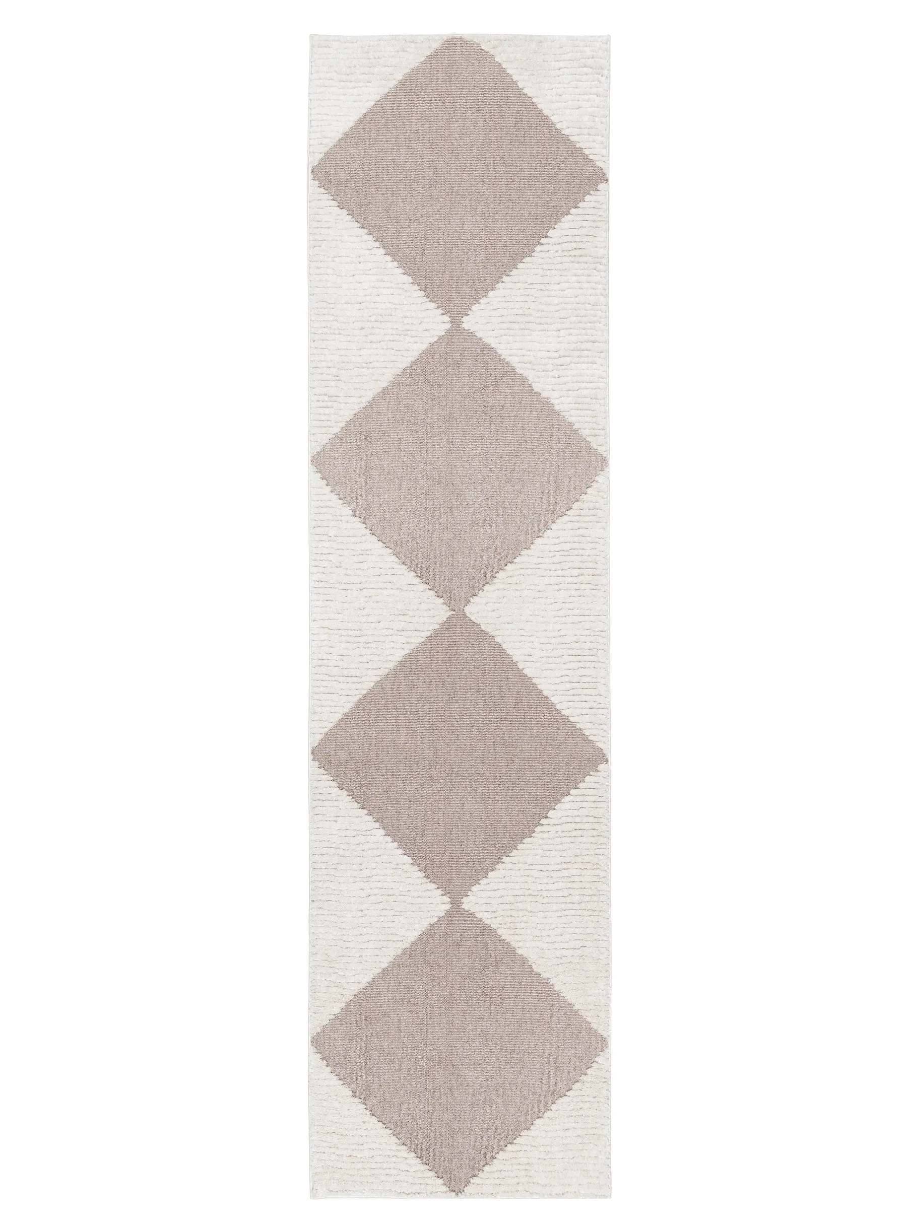 Kelsey Ivory and Beige Checkered Runner Rugmodern color block patchwork rug