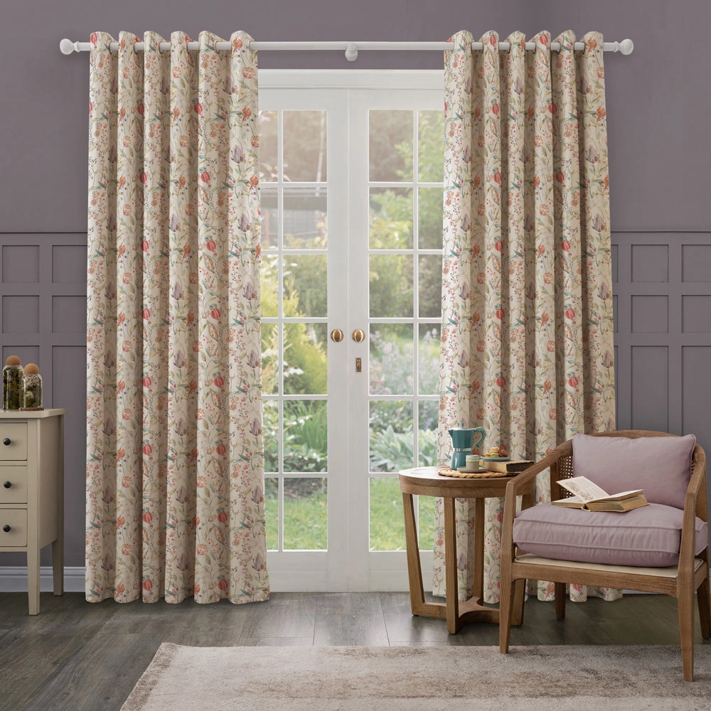 Kelston Printed Made to Measure Curtains Cinnamon Linen