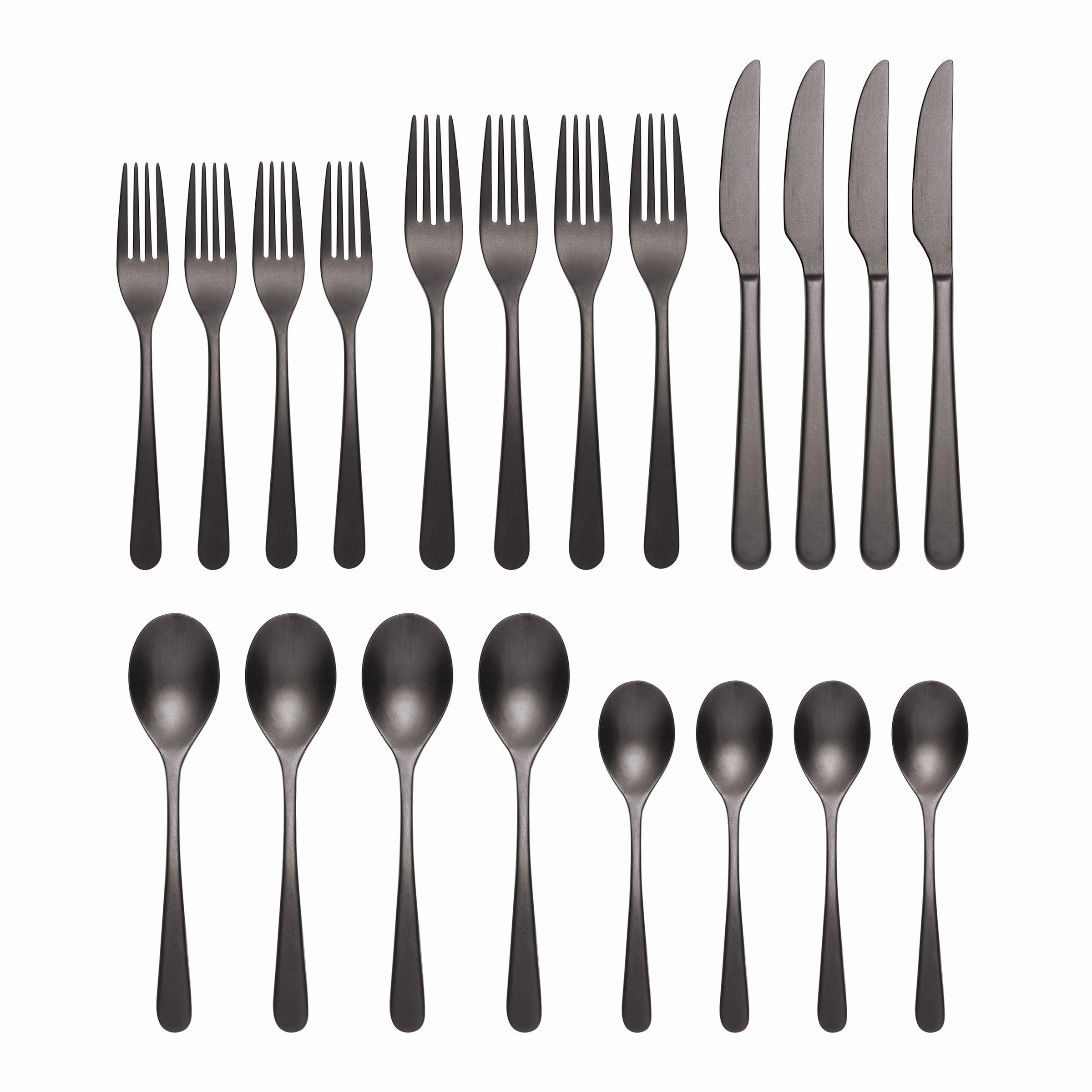 Kenbrook Black Vintage 20 Piece Flatware Set