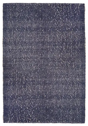 Kendra Navy Blue and Ivory Wool Rugmodern color block patchwork rug