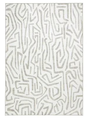 Kensa Grey Cream Indoor Outdoor Washable Rugmodern color block patchwork rug