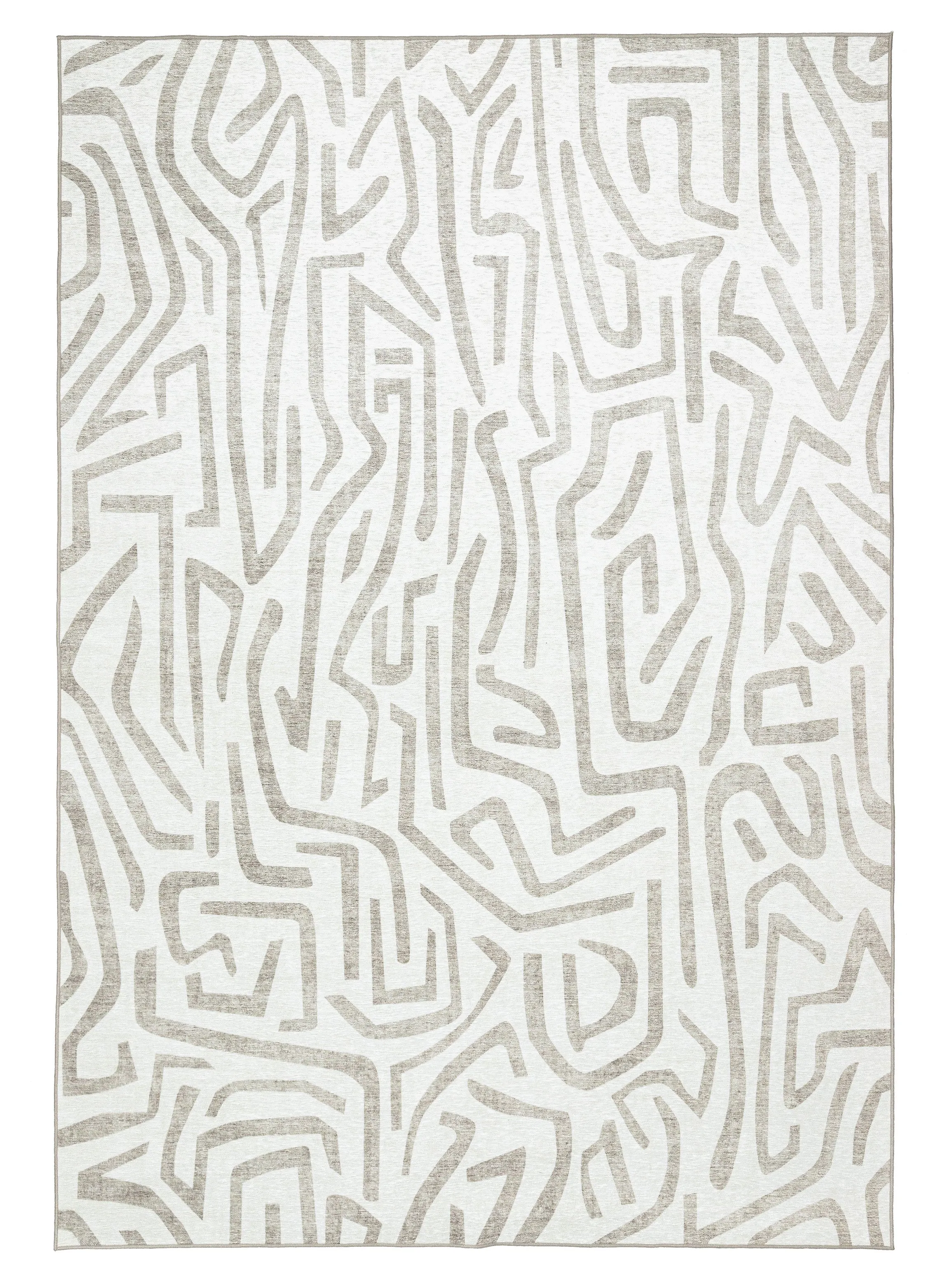 Kensa Grey Cream Indoor Outdoor Washable Rugmodern color block patchwork rug