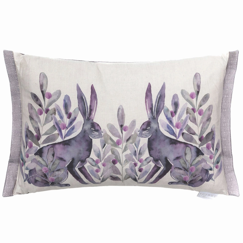 Kensuri Printed Feather Cushion Violet