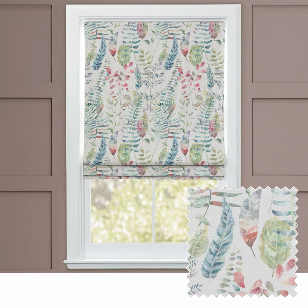 Kenton Printed Cotton Made to Measure Roman Blinds Silverbedding sets ,throw blankets 