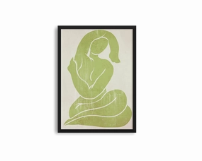 Khaki Green Figure Print 1modern abstract painting decor