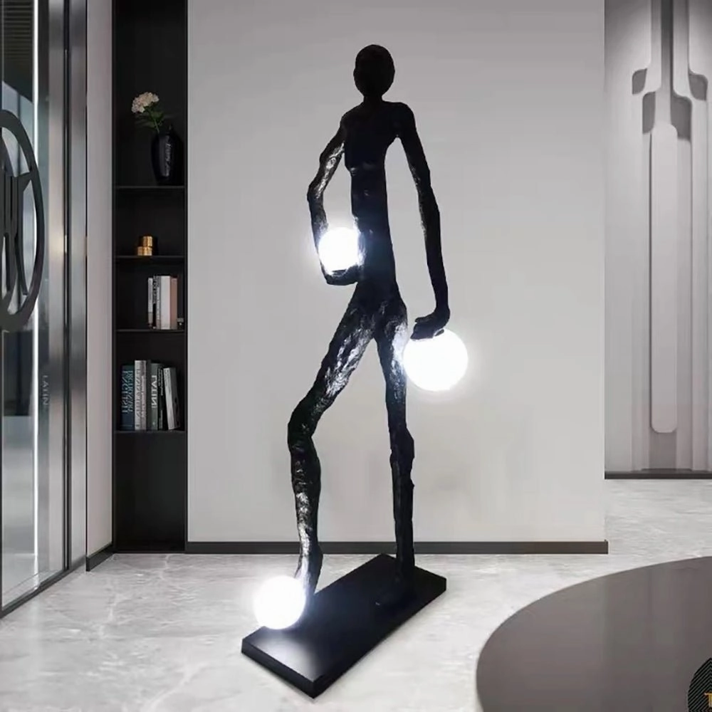 Kicking Ball Sculpture Character Floor Lamp