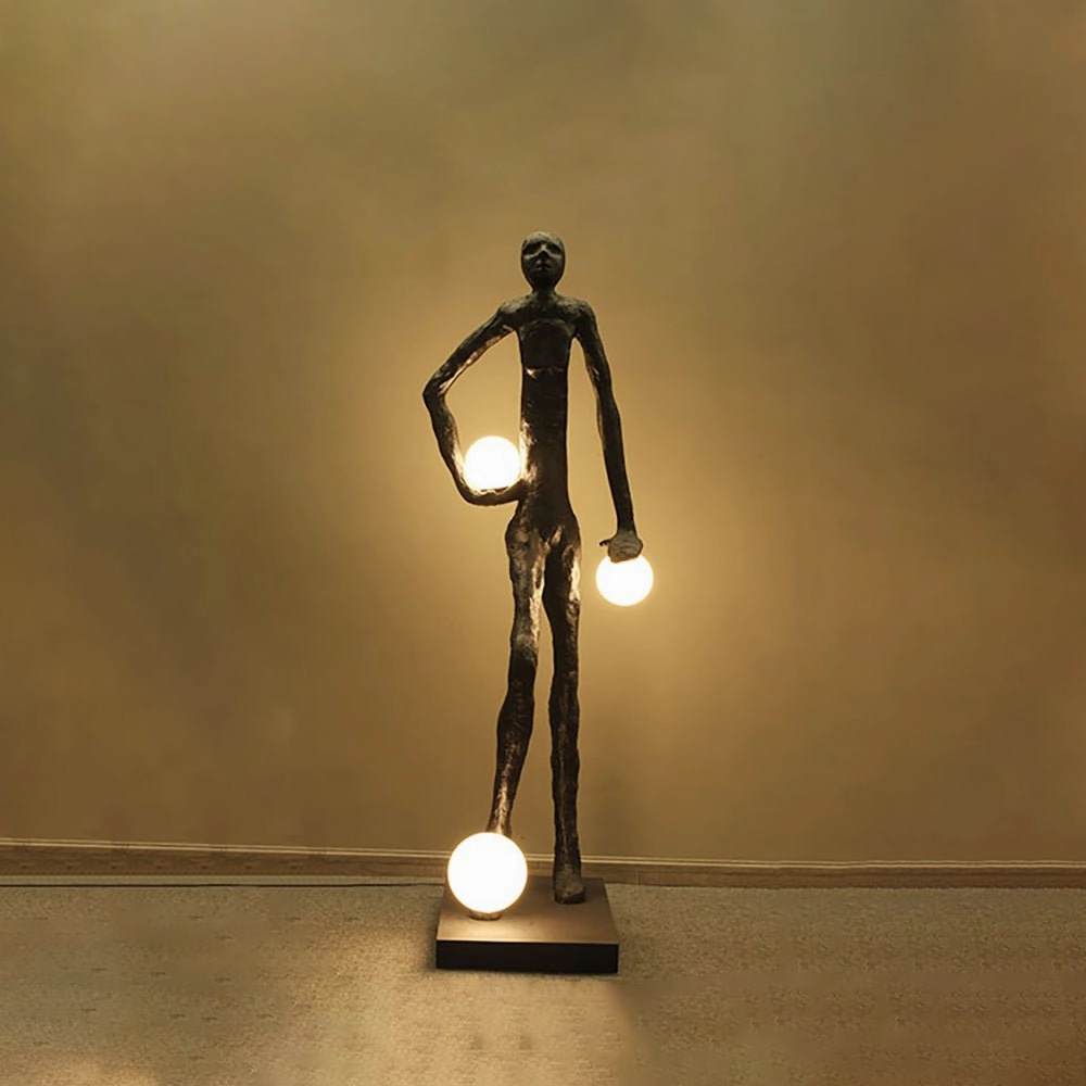 Kicking Ball Sculpture Character Floor Lamp