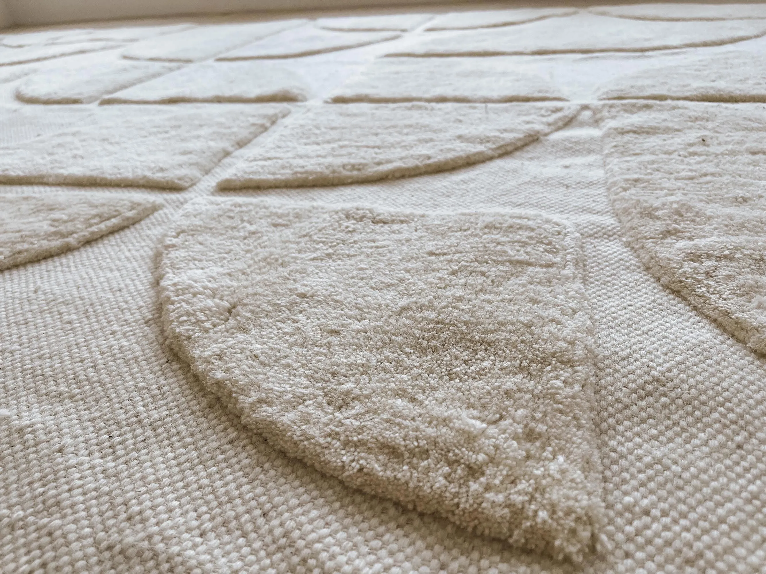 Kikko Geometric Cream Washable Wool Rug *NO RETURNS UNLESS FAULTY