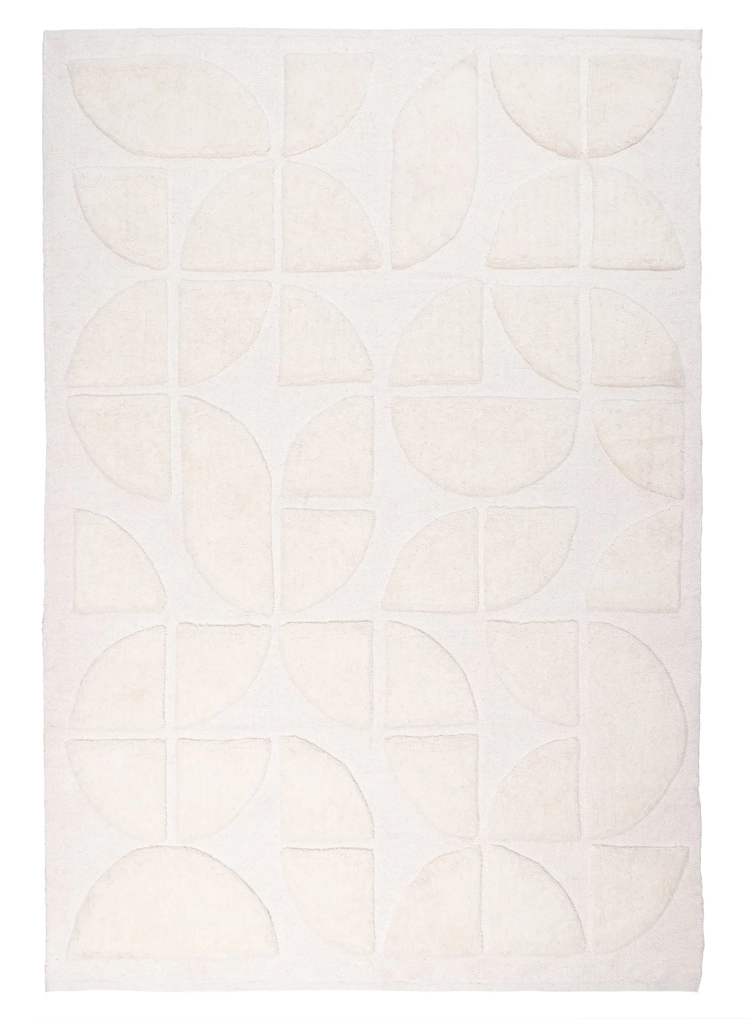Kikko Geometric Cream Washable Wool Rug *NO RETURNS UNLESS FAULTYmodern color block patchwork rug