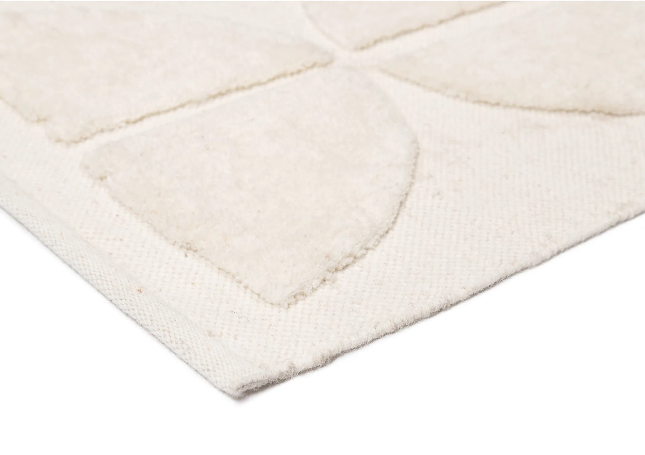 Kikko Geometric Cream Washable Wool Rug *NO RETURNS UNLESS FAULTY