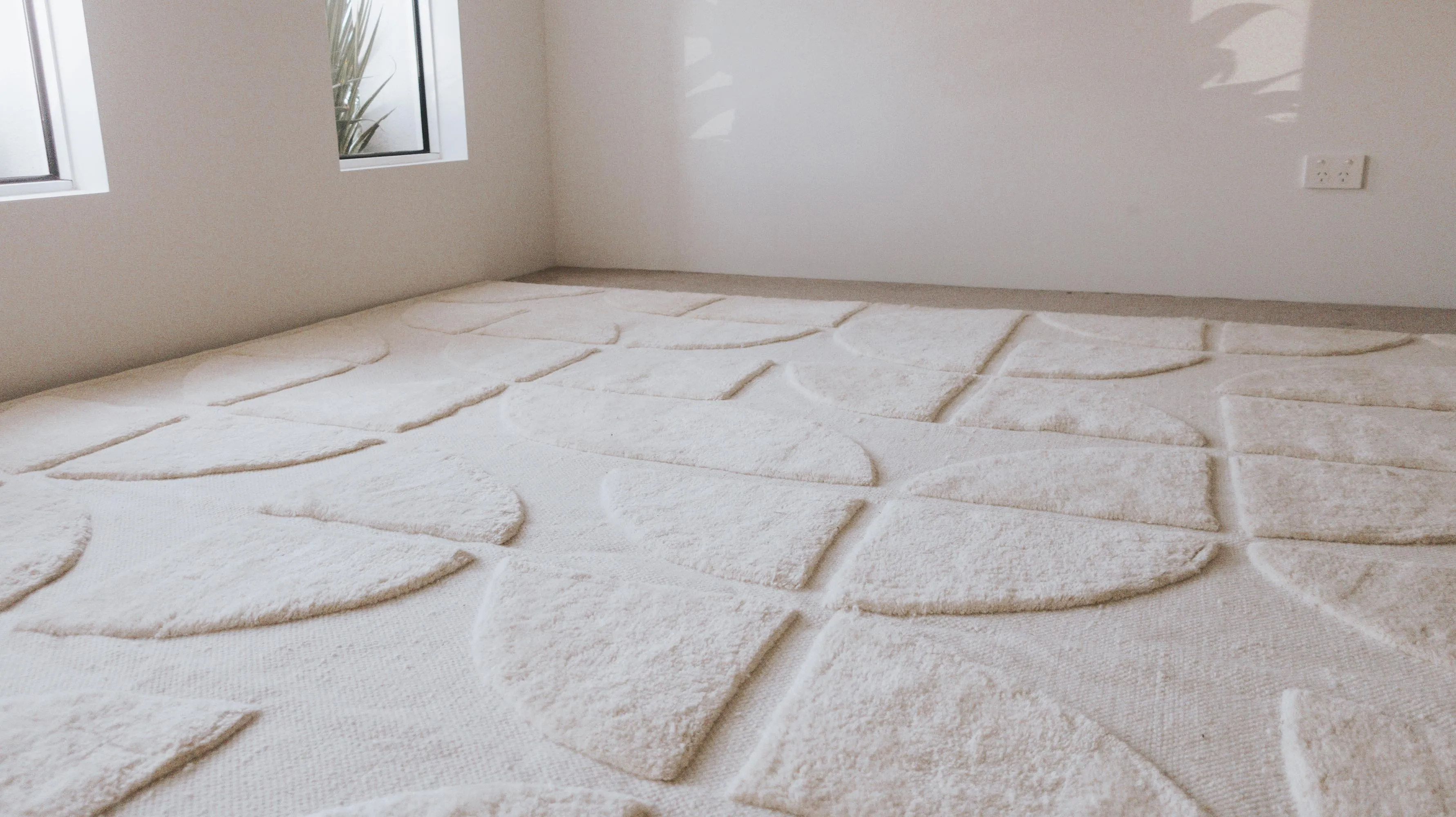 Kikko Geometric Cream Washable Wool Rug *NO RETURNS UNLESS FAULTY