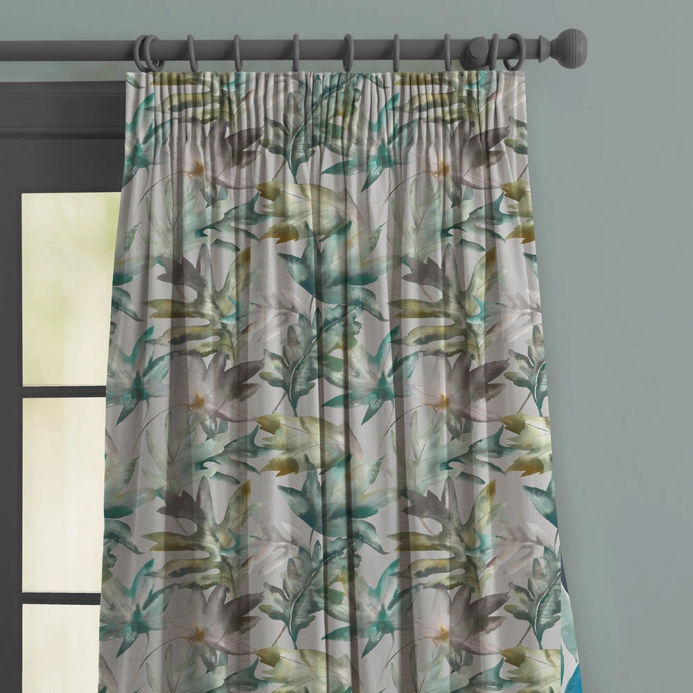 Kimino Printed Made to Measure Curtains Emerald