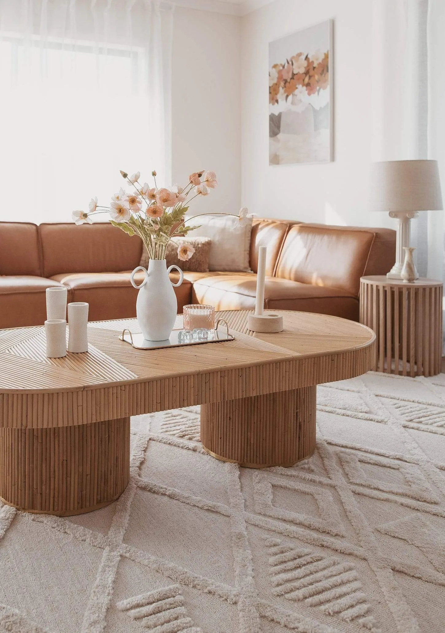 Kira Diamond Detail Textured Rug