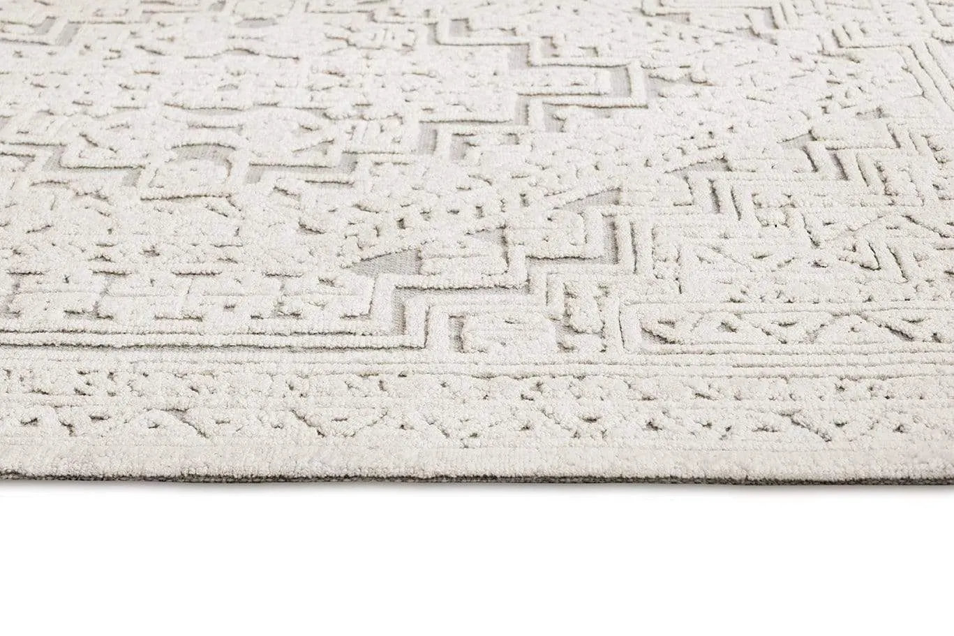 Kirrily Blue Grey and Ivory Textured Tribal Rug *NO RETURNS UNLESS FAULTY
