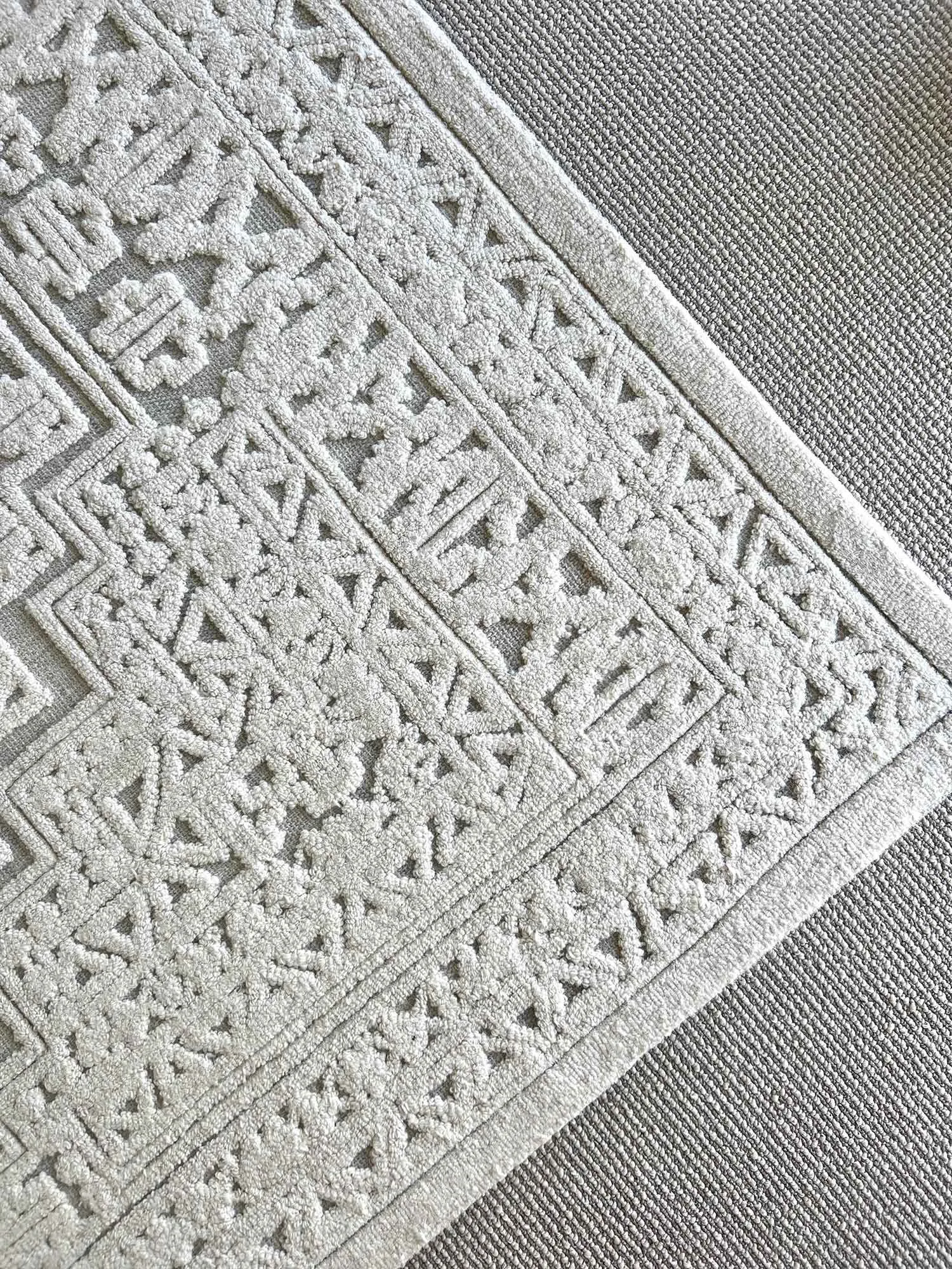 Kirrily Blue Grey and Ivory Textured Tribal Rug *NO RETURNS UNLESS FAULTY