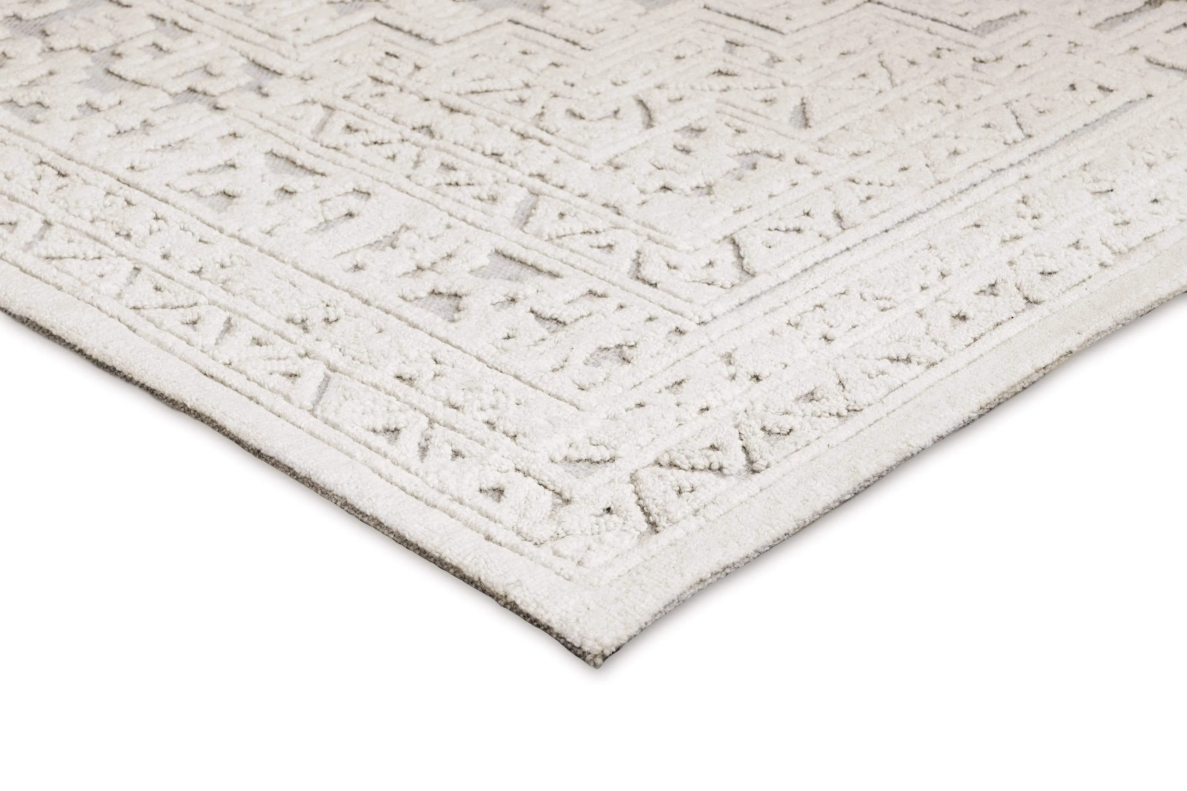 Kirrily Blue Grey and Ivory Textured Tribal Rug *NO RETURNS UNLESS FAULTY
