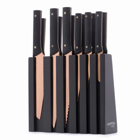 Knight 13 Piece Cutlery Block Set - Coppermodern kitchen decor ,kitchen dinner set ,dinnerware 