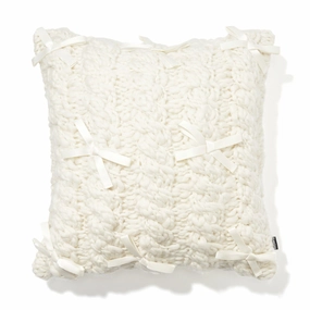 Knit ribbon cushion cover 450 x 450 ivorybedding sets ,throw blankets 