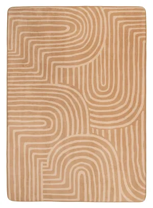 Koru Brown Abstract Rollie Pollie Playmatmodern color block patchwork rug