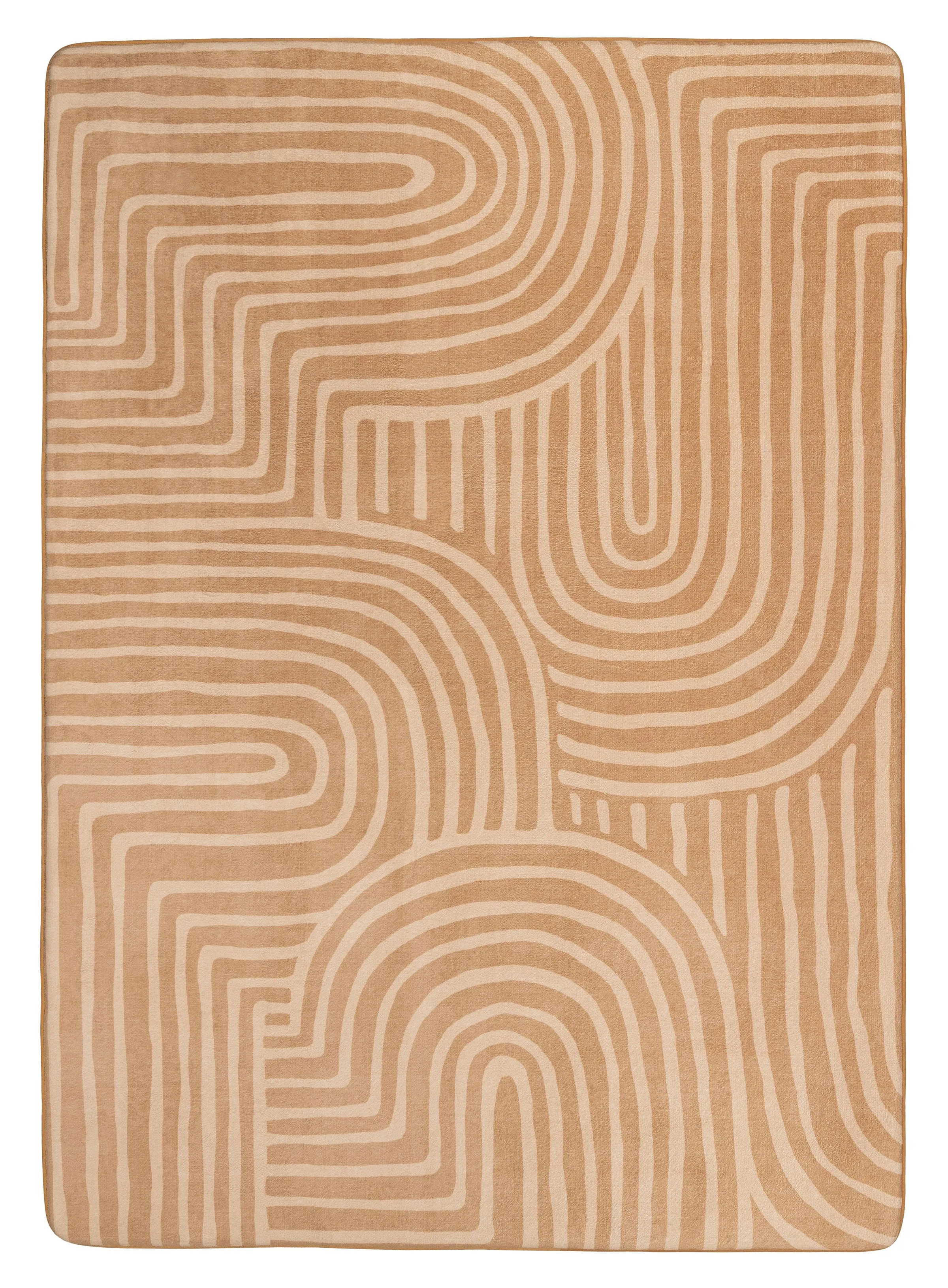 Koru Brown Abstract Rollie Pollie Playmatmodern color block patchwork rug