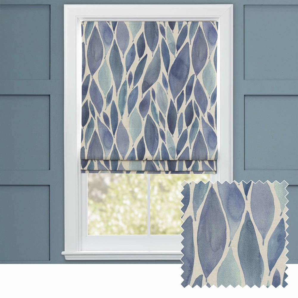 Koyo Printed Cotton Made to Measure Roman Blinds Cobaltbedding sets ,throw blankets 