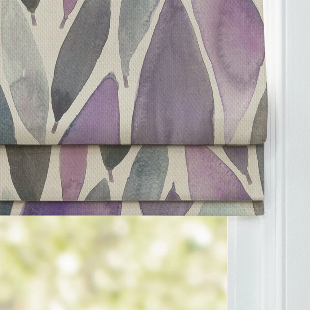Koyo Printed Cotton Made to Measure Roman Blinds Violet
