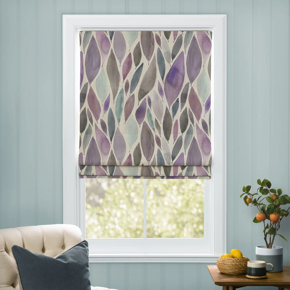 Koyo Printed Cotton Made to Measure Roman Blinds Violet