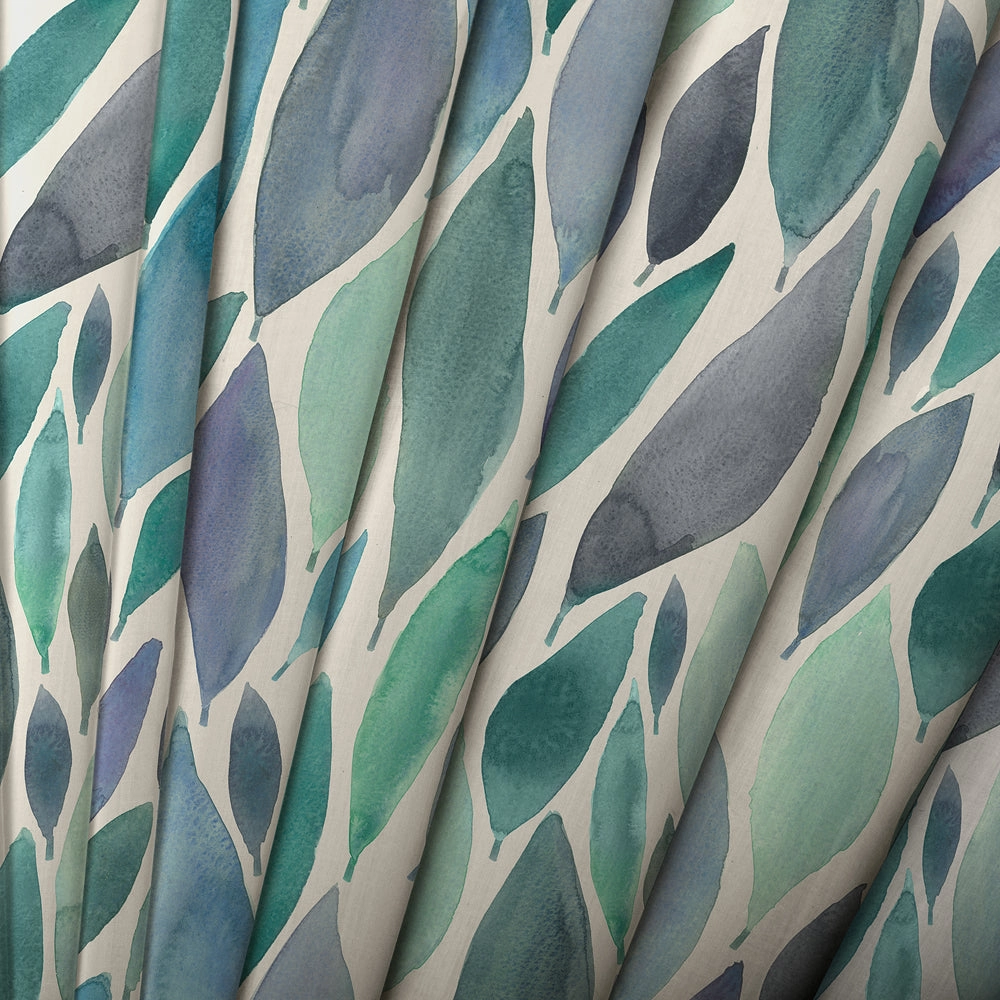 Koyo Printed Made to Measure Curtains Aqua