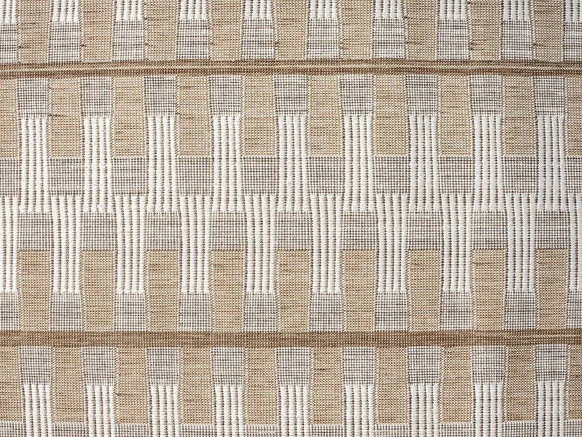 Krystal Brown and Ivory Geometric Flatweave Indoor Outdoor Rug