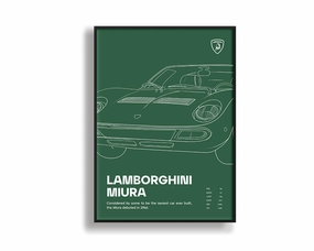 Lamborghini Miura Greenmodern abstract painting decor
