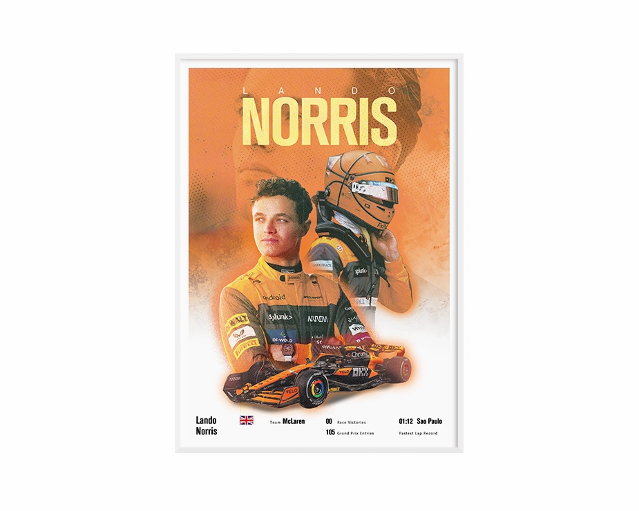 Lando Norris Vintage F1 Print