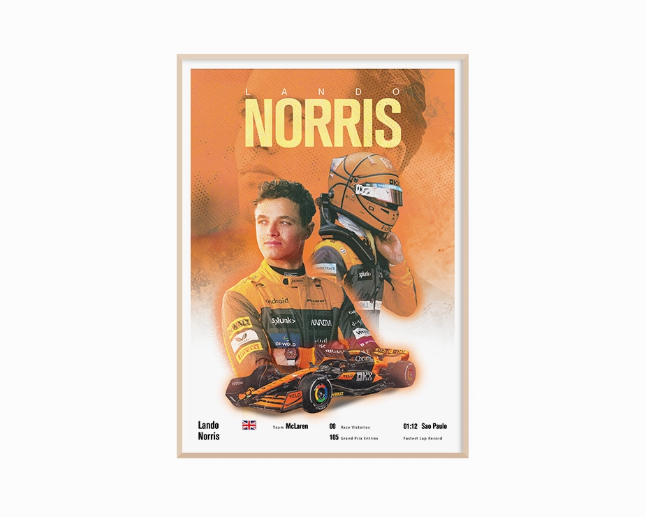 Lando Norris Vintage F1 Print