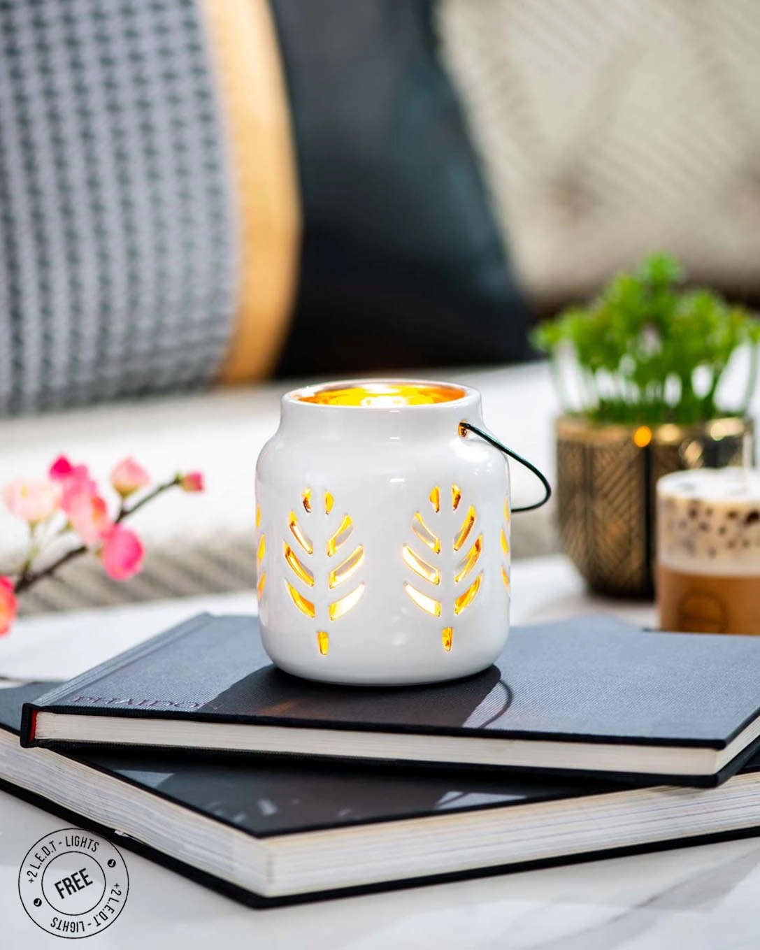 Lantern Tea-Light Holder - White