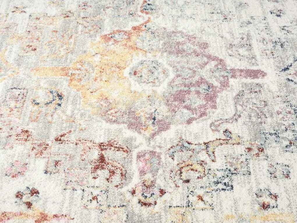 Lara Orange and Purple Multi-Colour Distressed Rug *NO RETURNS UNLESS FAULTY