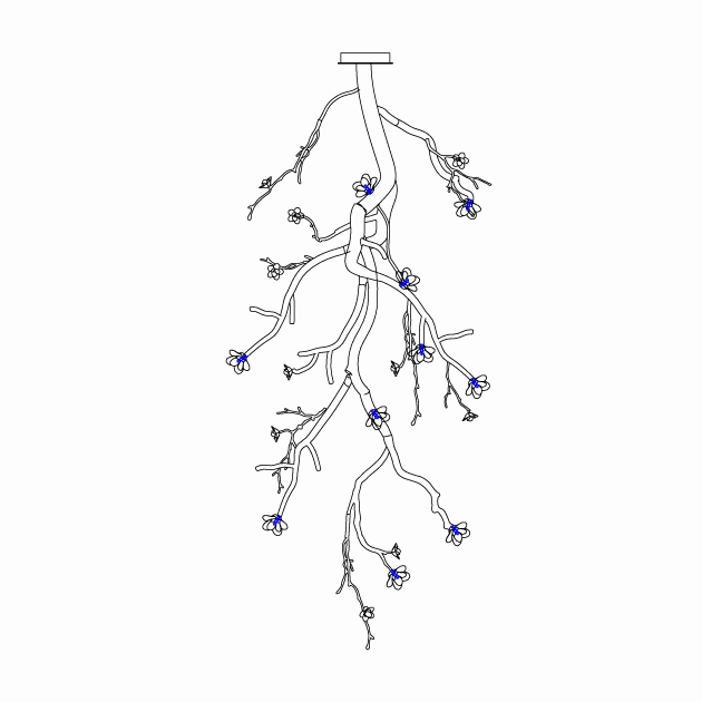 Large Long Branch Flower Chandelier