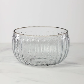 Large Ruffle Glass Lines Artisan Crafted Bowlafternoon tea dessert tray