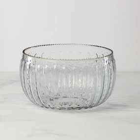 Large Ruffle Glass Lines Artisan Crafted Bowlafternoon tea dessert tray