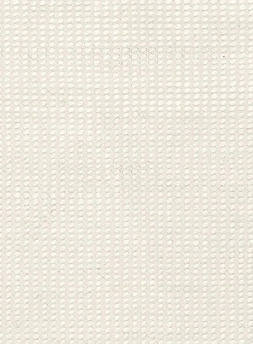 Larvic Ivory Chunky Wool Round Rug