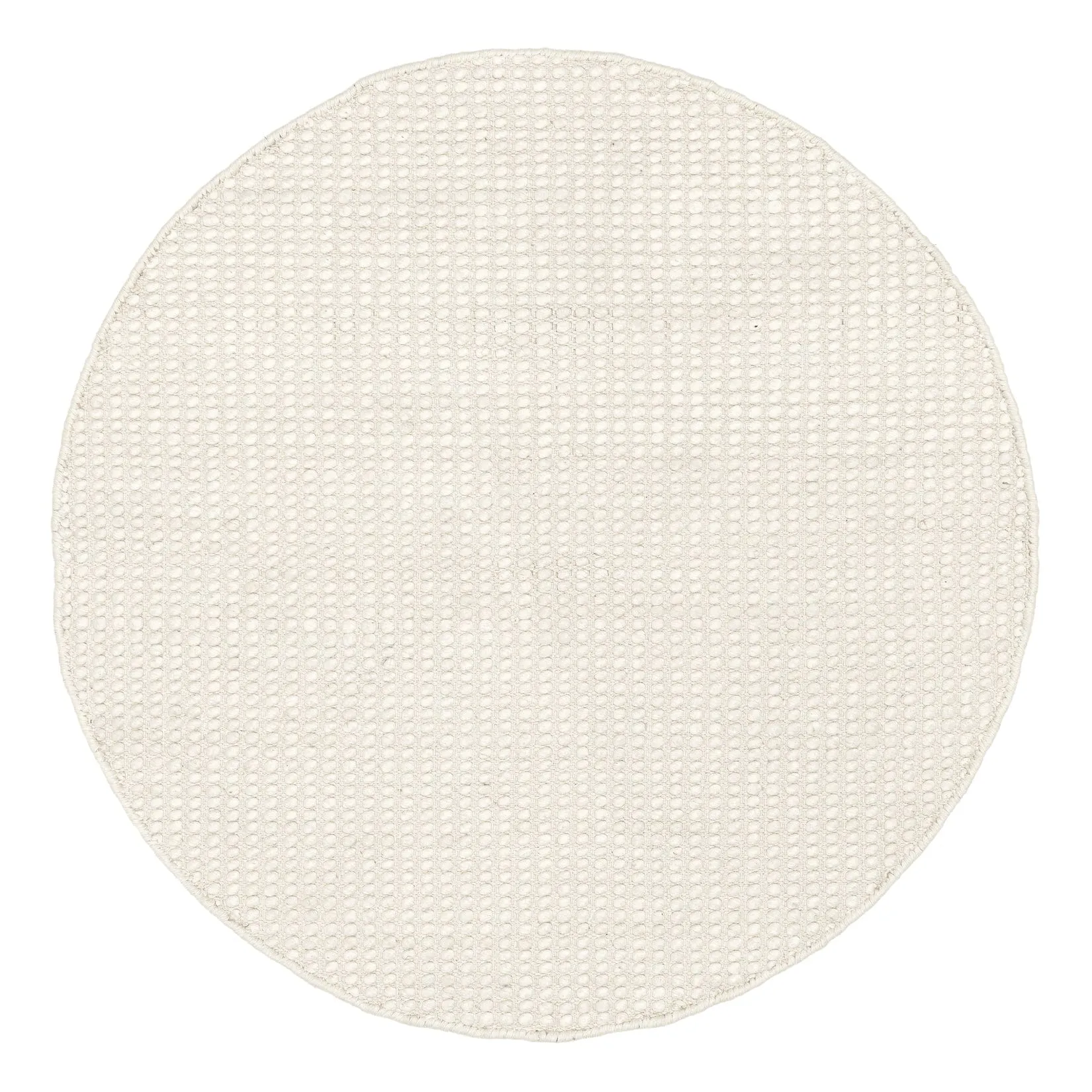 Larvic Ivory Chunky Wool Round Rugmodern color block patchwork rug