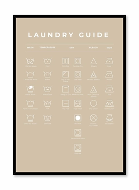 Laundry Guide in Beige, Posterpop culture themed posters