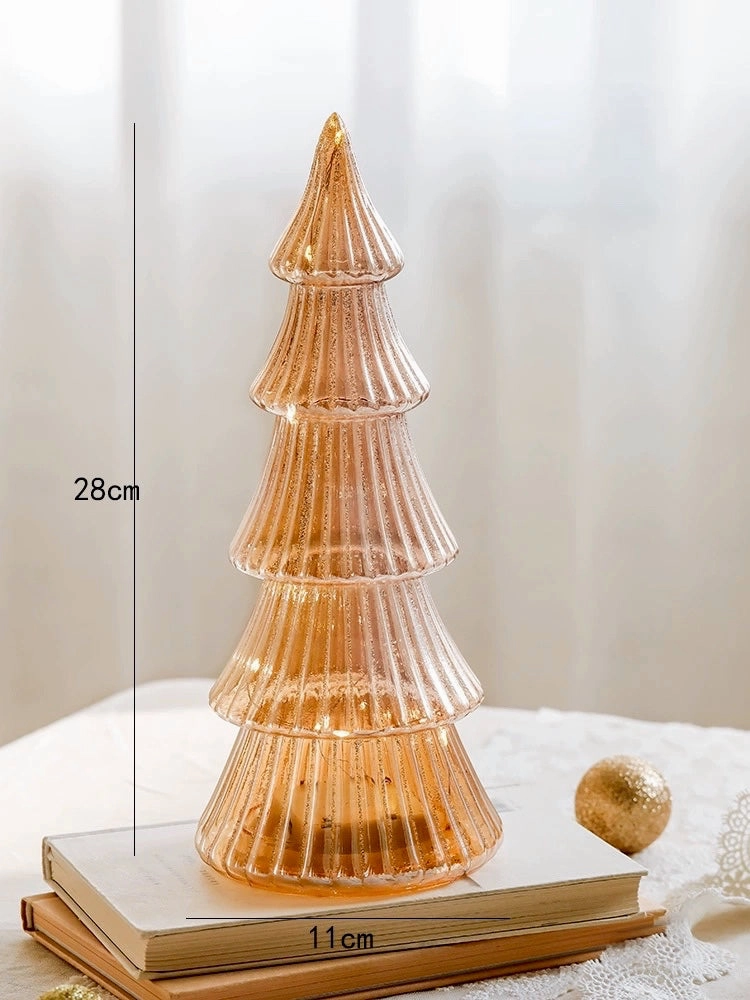 LED Battery Glass Light Up Christmas Trees
