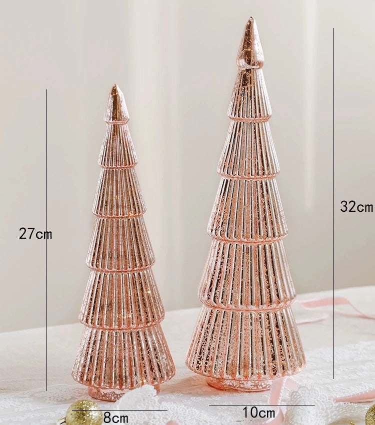 LED Battery Glass Light Up Christmas Trees