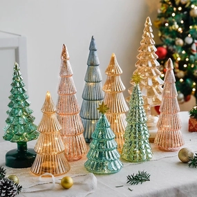 LED Battery Glass Light Up Christmas Treeshome decoration ,modern home decor 