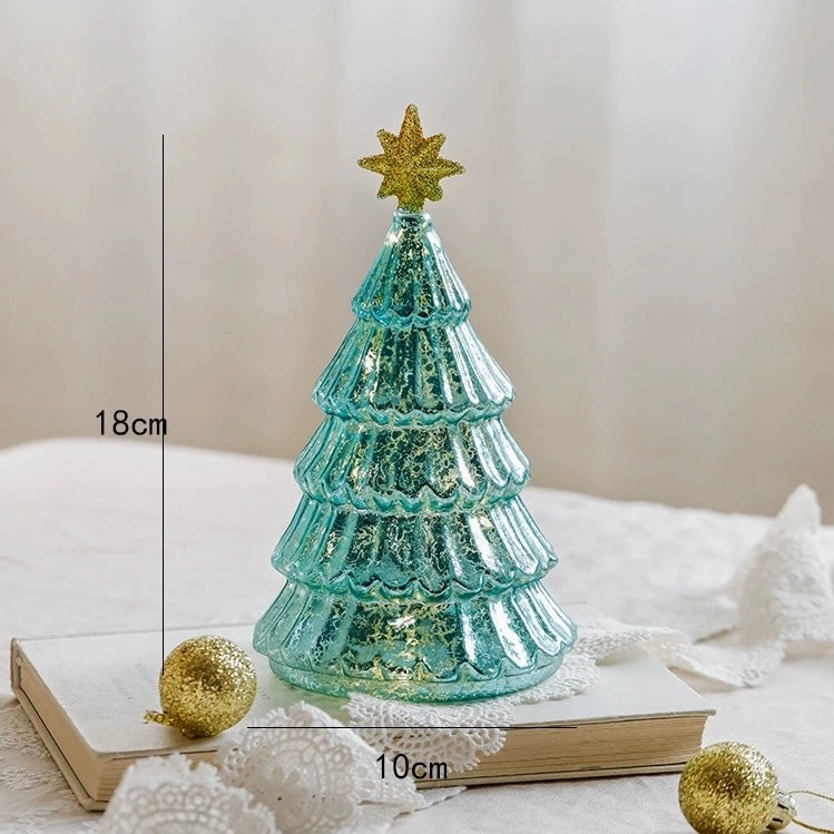 LED Battery Glass Light Up Christmas Trees
